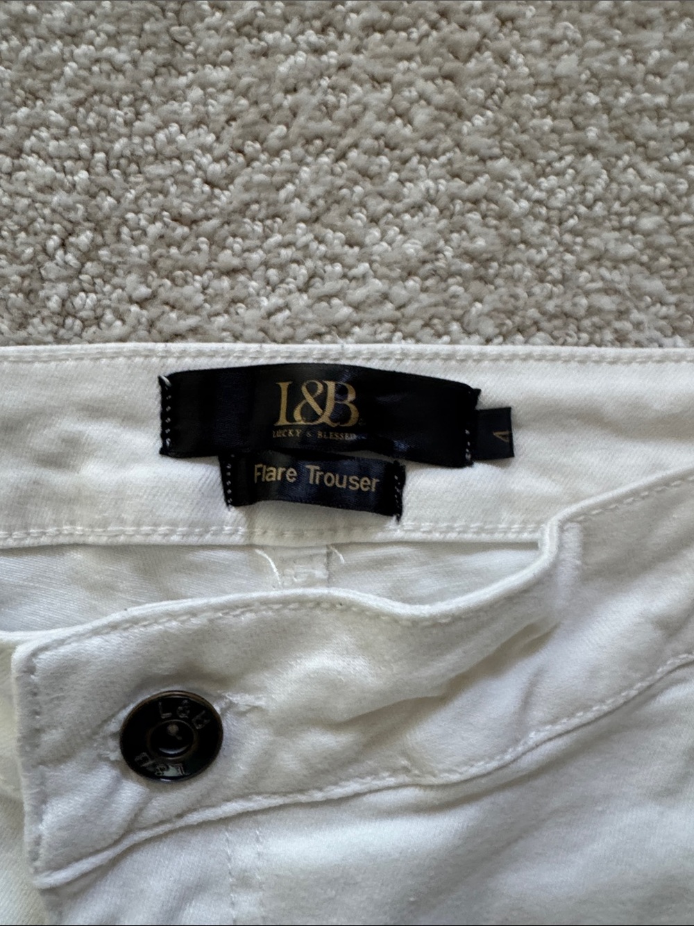 Lucky & Blessed White Flare Trouser Red Bandanna - Picture 2 of 3